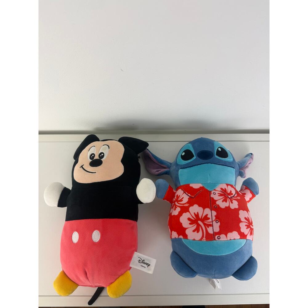 Disney Squishmallow Hug Mees Mickey Mouse Lilo & Stitch Plush Toys 12" 2-Piece